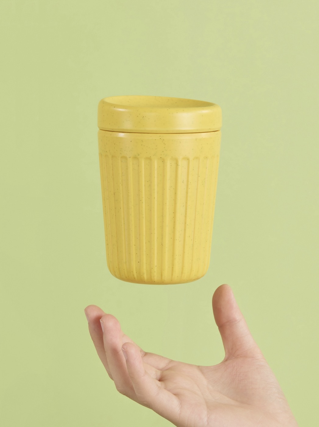 Coffee Grounds Striped Cup yellow